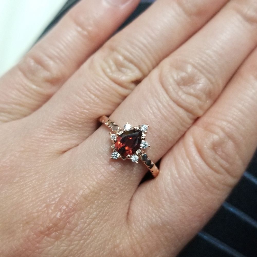 💎NEW💎 NATURAL GARNET 925 SS RING - Picture 2 of 12